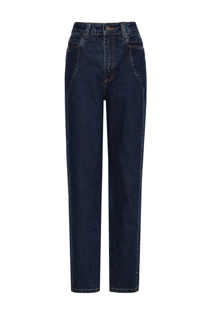 DENNIS Long Relaxed Straight Mid-Rise Jean