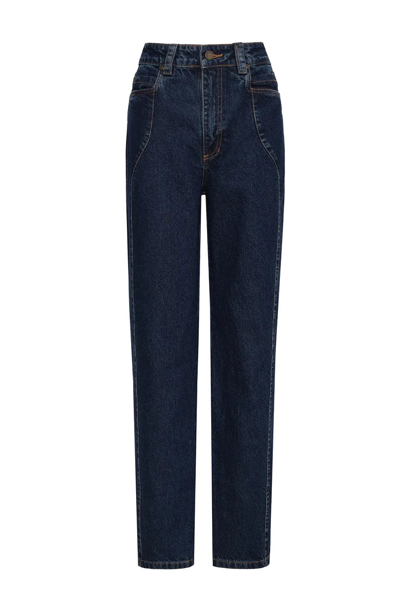 DENNIS Long Relaxed Straight Mid-Rise Jean