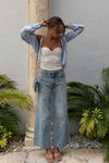 THE JONES Flared Mid-Rise Light Wash