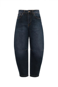 ERIN Mid-Rise Barrel Leg Dark Blue