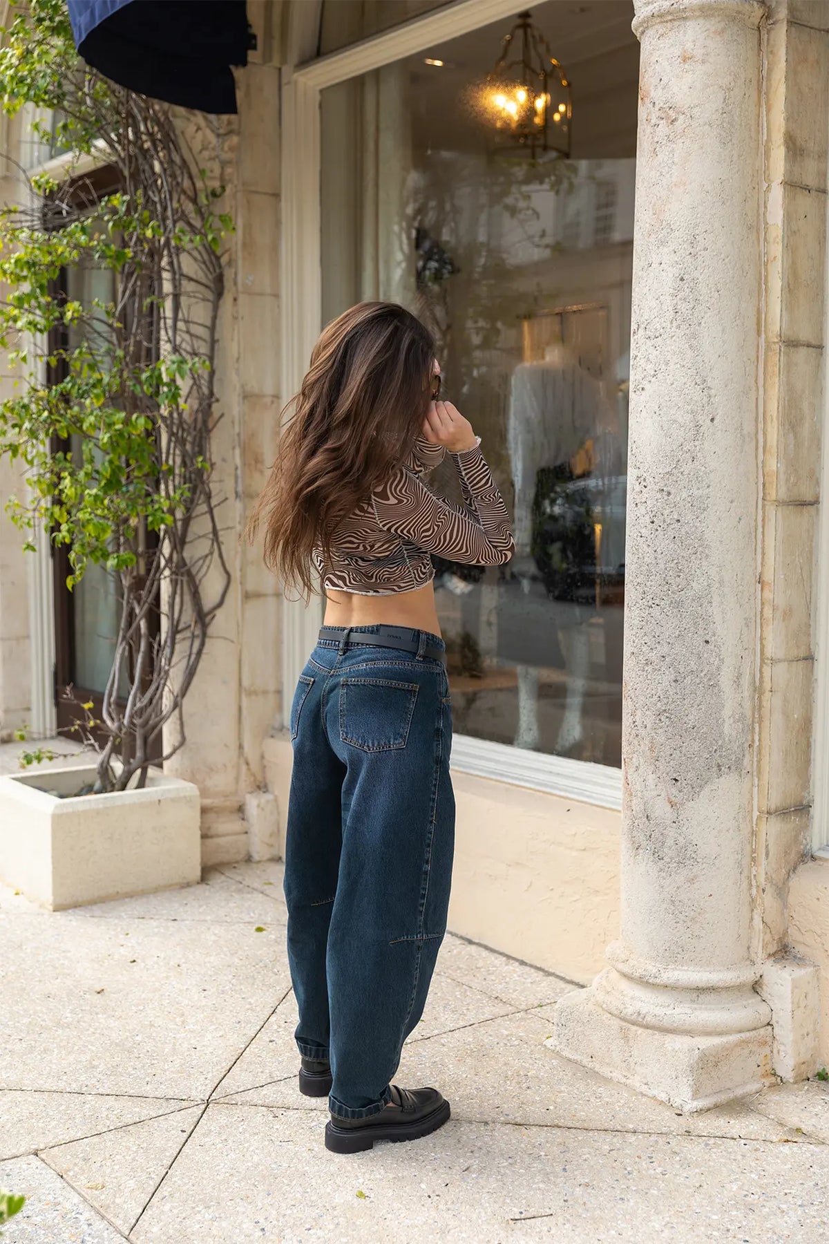 ERIN Mid-Rise Barrel Leg Dark Blue