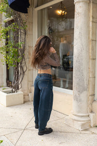 ERIN Mid-Rise Barrel Leg Dark Blue