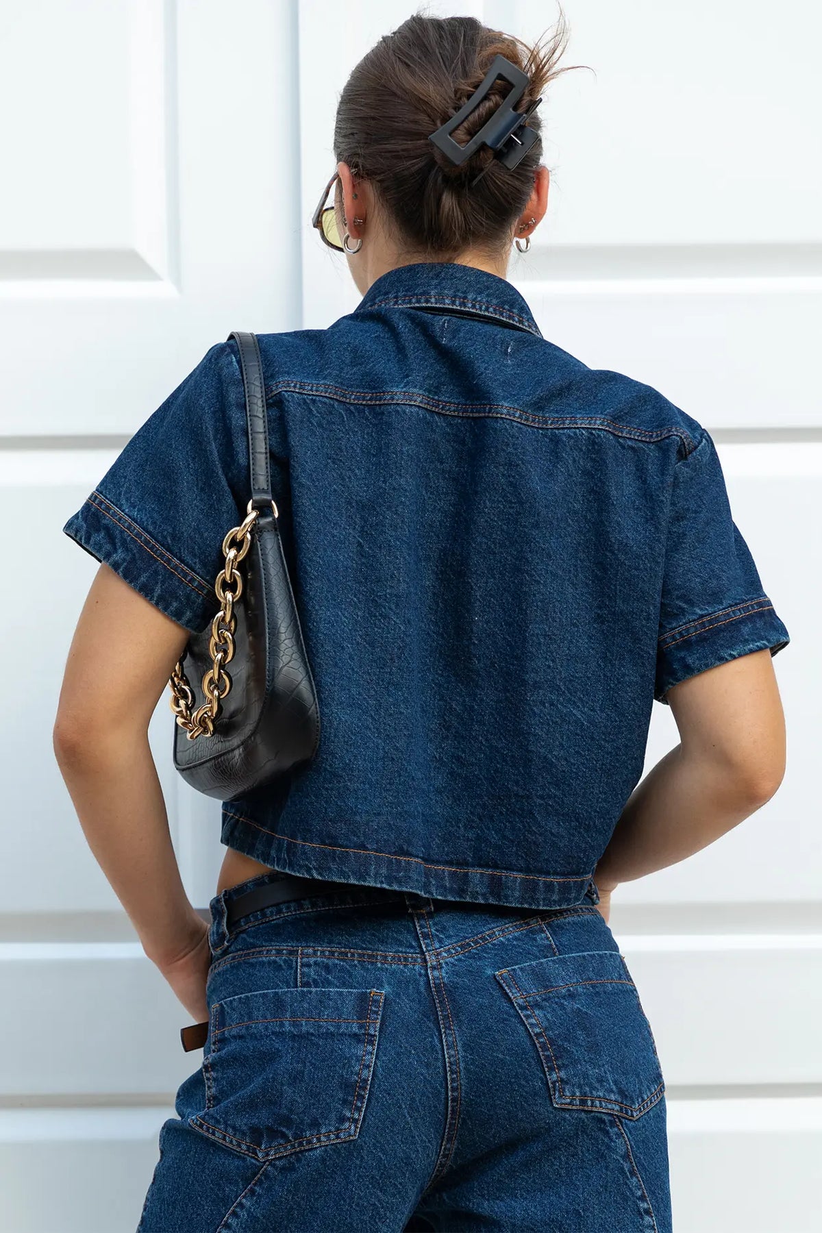 DENNIS Denim Blouse Dark Blue